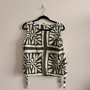 Italian Linen Abstract Top